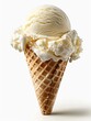 Vanilla Ice Cream Scoop in Waffle Cone