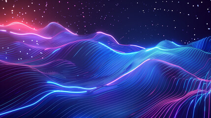 Futuristic technology abstract background with a glowing neon outline, tech background 