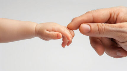 Wall Mural - a baby's hand gripping an adult finger