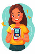 Woman with a glucose meter