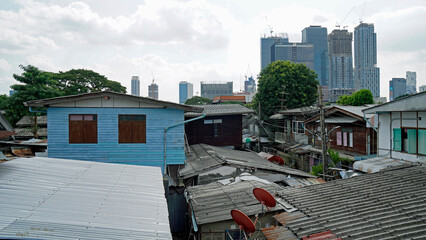 Wall Mural - old settlement in downtown bangkok