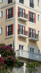 Wall Mural - colorful houses in sunset town