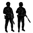military silhouette on white background vector