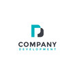 Initial P D geometric logo template, business logo design concept
