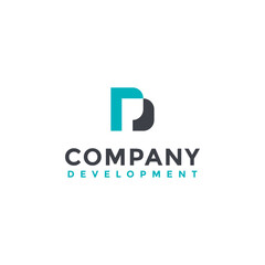 Poster - Initial P D geometric logo template, business logo design concept