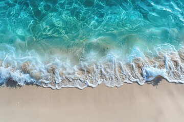 Wall Mural - beautiful ocean blue wave on a sunny day professional photography