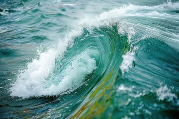 Wall Mural - beautiful ocean blue wave on a sunny day professional photography