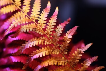 Wall Mural - Close-up of a fern in autumn colors.