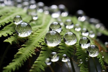 Canvas Print - Macro shot of fern spores dispersing.