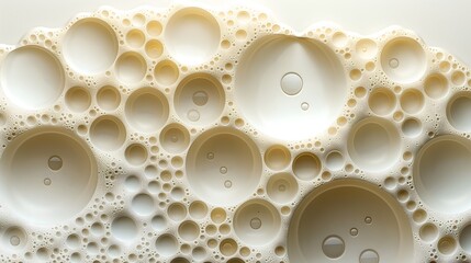 Abstract beige cellular foam pattern with circular bubbles