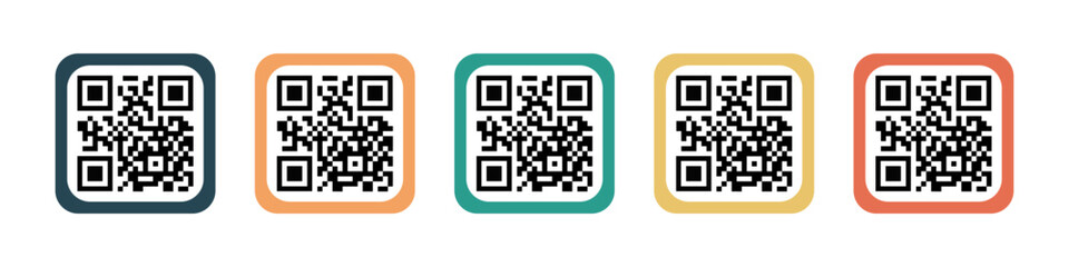 QR code logo. Scan QR code template in flat style. Vector