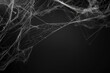 © AIGen - Spider Web Frame. Creepy Halloween Background with Skittish Spider Webs on Black Banner