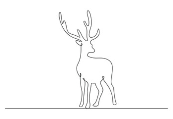 Wall Mural - Moose in one continuous line drawing vector illustration . Premium vector