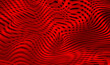 Abstract Red wavy stripes background with wave and stripes. Futuristic abstract metal wavy line pattern. Elegant 3D luxury red color ribbon wave line decoration. Optical illusion art wallpaper. Vector
