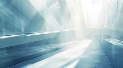 An abstract architecture in blue and white theme.