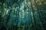 Fototapeta Sypialnia - Generative AI image of a sustainability net zero carbon negative forest nature Biodiversity.