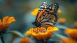 Monarch Majesty: A Butterfly's Floral Feast
