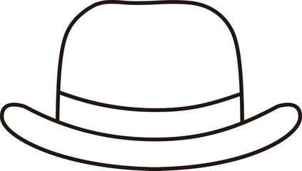 Wall Mural - Hat outline.
Fathers Day Icon Hat Symbol outline vector.
Isolated hat outline.