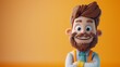 © CreativeLoom - A cartoon man with a mustache and a tie is smiling at the camera