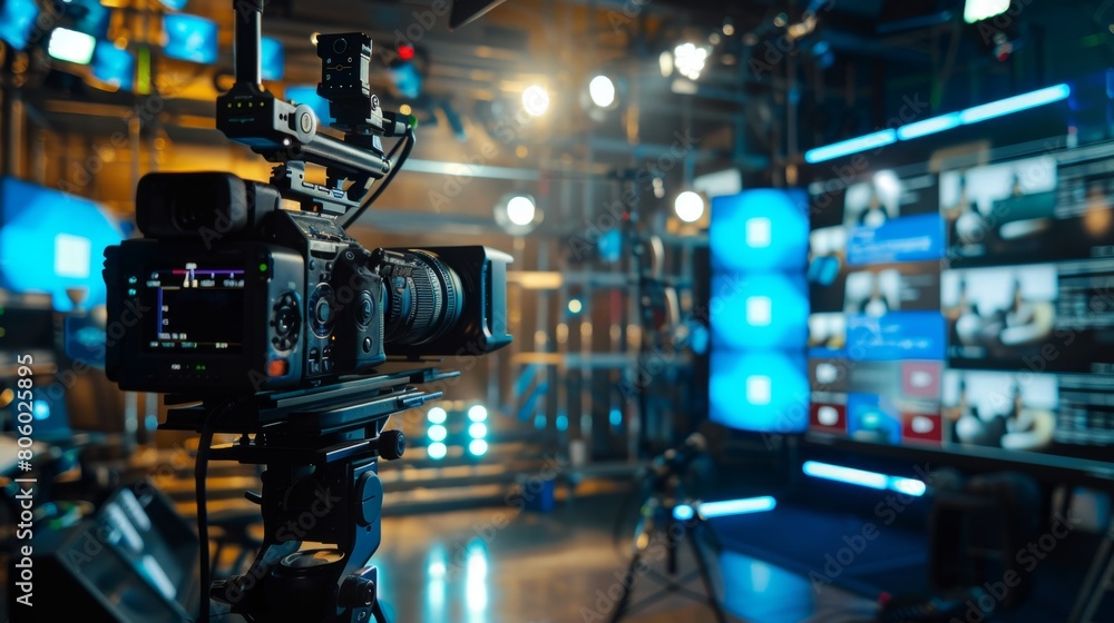 Professional Video Camera Setup in a Modern Studio A professional video ...