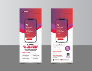 Mobile app promotion door hanger template with creative layout