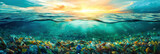 Fototapeta Kuchnia - Plastic pollution in ocean