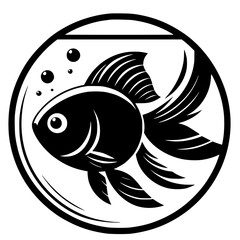 Wall Mural - black and white fish