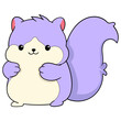 the fat purple squirrel was laughing alone