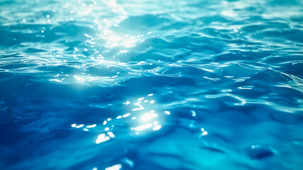 Wall Mural - clear blue water surface with light reflections texture