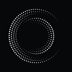 Leinwandbilder - Circle dotted speed lines, halftone dots in circle form, abstract round halftone circle frames, vector dotted frame, vector illustration