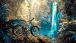 Mountain bike adventure in tropical forest