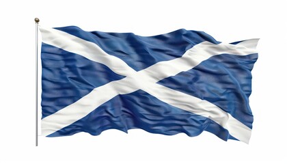 scotland flag waving, on white