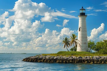 Wall Mural - Iconic Lighthouse at Bay. A Beautiful Landmark