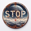© vector_master - Stop sign on metal board.. AI generated illustration