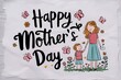 Mother’s Day typography clip art design on plain white isolated background