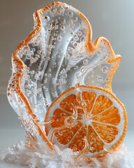 Wall Mural - orange in water splash