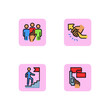 Career line icon set. HR management, improvement, career ladder, competition between employees. HR concept. Can be used for topics like management, success. Vector illustration for web design and app