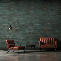 Seamless panoramic background of a dark brick wall