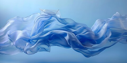 Floating blue fabric