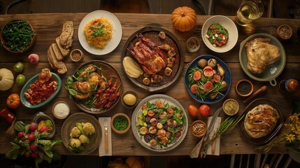 Summer foods arranged on wooden table