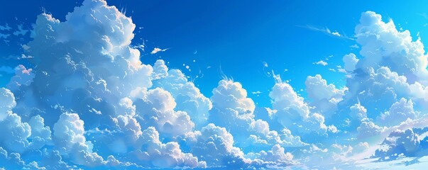 Wall Mural - blue sky with white cumulus clouds