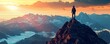 © Влада Яковенко - Silhouette of a man on top of a mountain peak