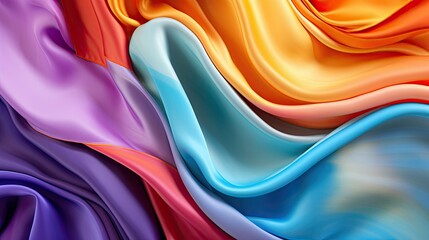 Sticker - abstract wavy, silk background colorful gradient