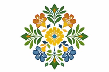 Vibrant Floral Mandala Design with Colorful Symmetry. Design for background, graphic design, print, poster, interior, packaging paper