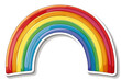Cartoon rainbow sticker isolated on white background