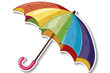 Cartoon colorful umbrella sticker