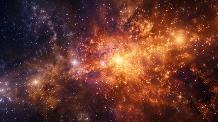 Wall Mural - a striking image of the galaxy core, ablaze with a myriad of stars, swirling in a dance of cosmic li