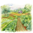 organic farm, lush organic farm with diverse crops