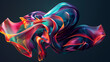 © Vector point - 3d Smoky Blue colorful Background.