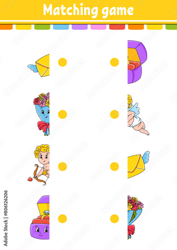 Matching game. Draw a line. Education developing worksheet. Activity ...